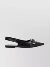 Givenchy Women Voyou Leather Slingback Flats In Black