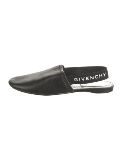 Pre-owned Givenchy Leather Slingback Flats In Black
