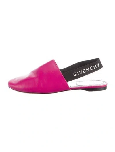 Pre-owned Givenchy Leather Slingback Flats In Pink