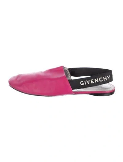 Pre-owned Givenchy Leather Slingback Flats In Pink