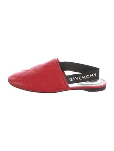 Pre-owned Givenchy Leather Slingback Flats In Red