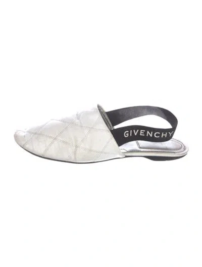 Pre-owned Givenchy Leather Slingback Flats In White