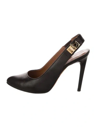Pre-owned Givenchy Leather Slingback Pumps In Black