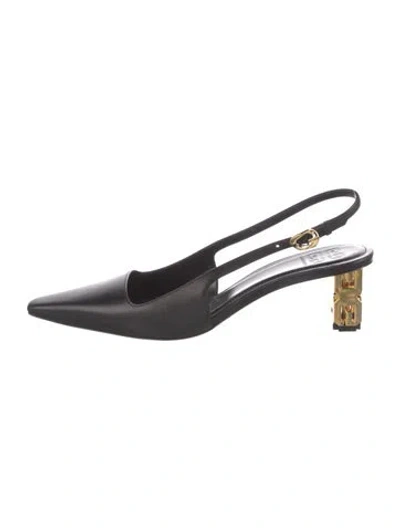 Pre-owned Givenchy Leather Slingback Pumps In Black