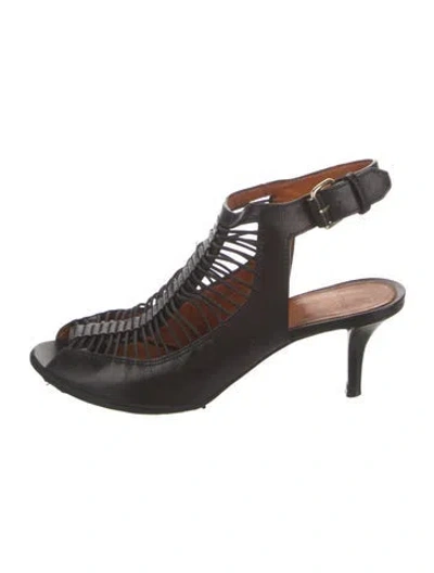 Pre-owned Givenchy Leather Slingback Pumps In Black