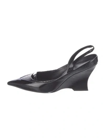 Pre-owned Givenchy Leather Slingback Pumps In Black