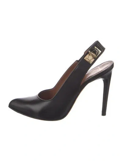 Pre-owned Givenchy Leather Slingback Pumps In Black