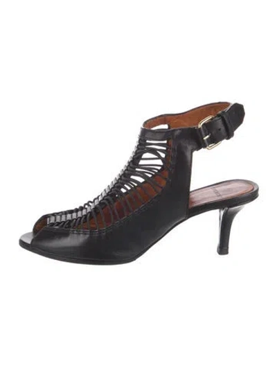 Pre-owned Givenchy Leather Slingback Pumps In Black