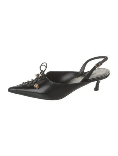 Pre-owned Givenchy Leather Slingback Pumps In Black