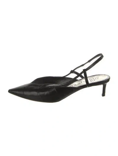 Pre-owned Givenchy Leather Slingback Pumps In Black
