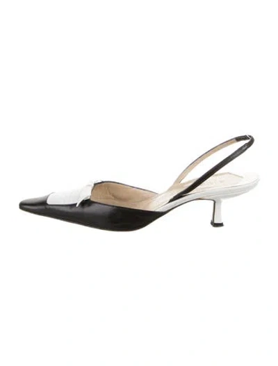 Pre-owned Givenchy Leather Slingback Pumps In Black