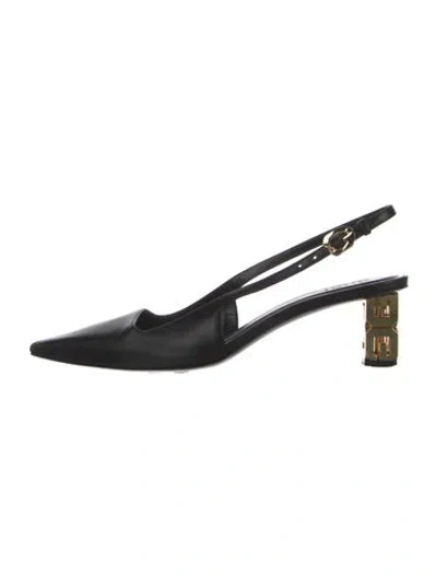 Pre-owned Givenchy Leather Slingback Pumps In Black