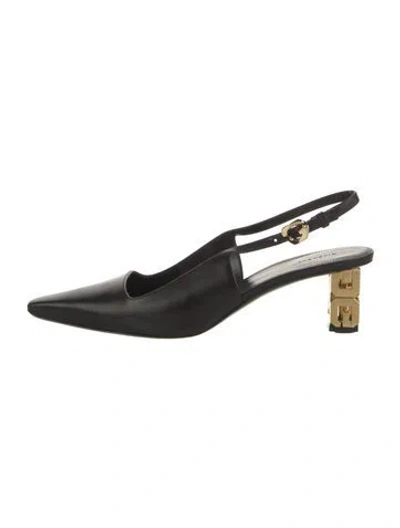 Pre-owned Givenchy Leather Slingback Pumps In Black