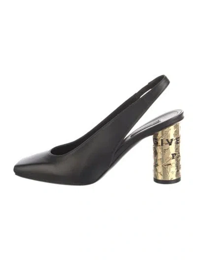 Pre-owned Givenchy Leather Slingback Pumps In Black