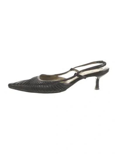 Pre-owned Givenchy Leather Slingback Pumps In Black