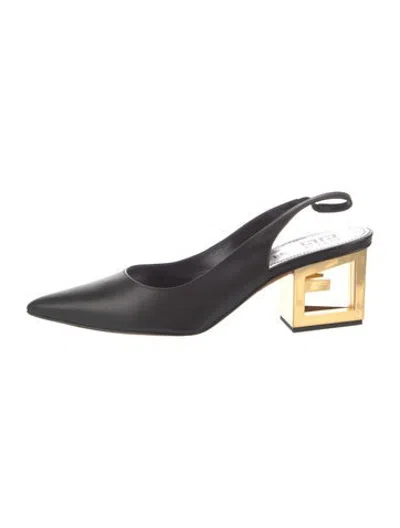 Pre-owned Givenchy Leather Slingback Pumps In Black