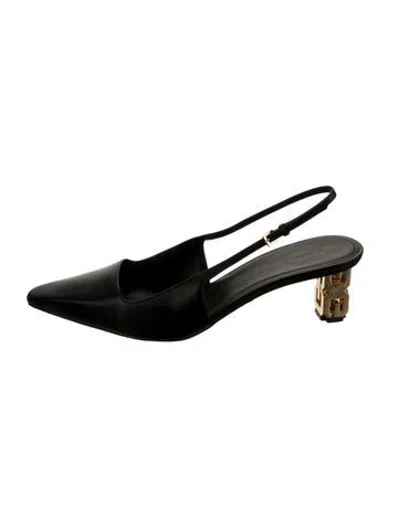 Pre-owned Givenchy Leather Slingback Pumps In Black