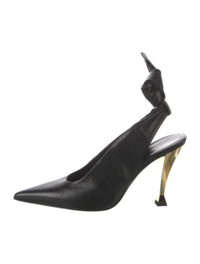 Pre-owned Givenchy Leather Slingback Pumps In Black