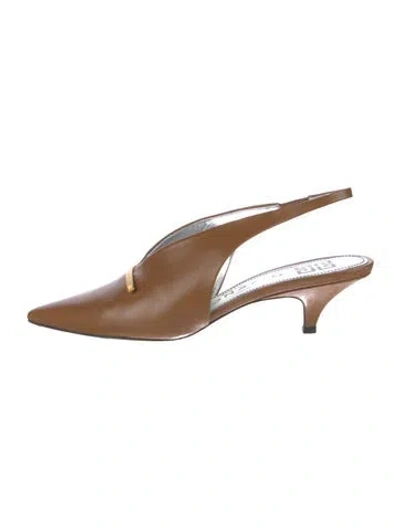 Pre-owned Givenchy Leather Slingback Pumps In Brown