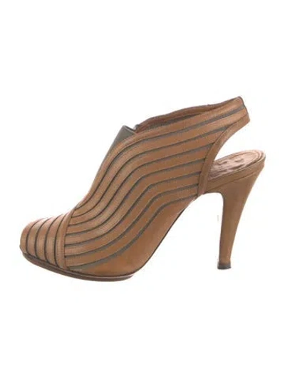 Pre-owned Givenchy Leather Slingback Pumps In Brown
