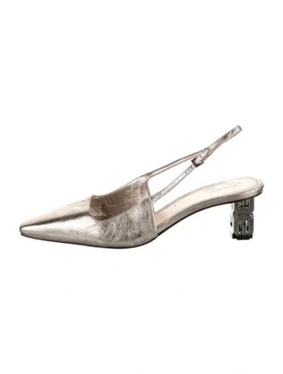 Pre-owned Givenchy Leather Slingback Pumps In Gold