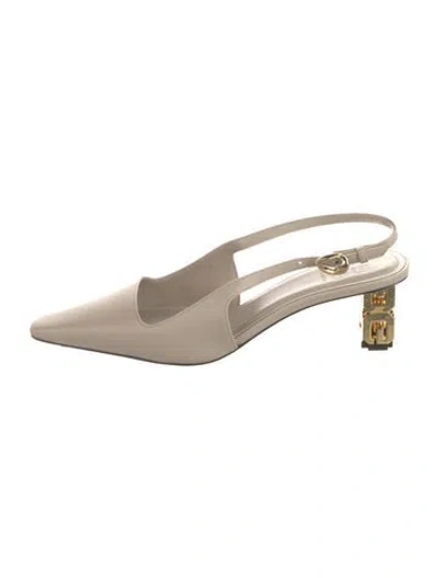 Pre-owned Givenchy Leather Slingback Pumps In Neutral