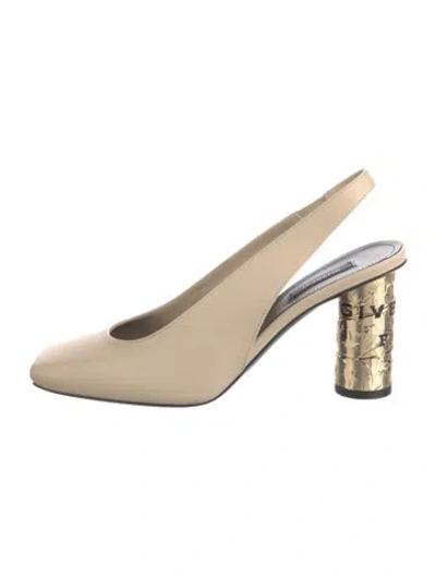 Pre-owned Givenchy Leather Slingback Pumps In Neutrals