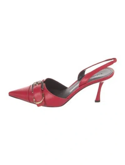 Pre-owned Givenchy Leather Slingback Pumps In Red