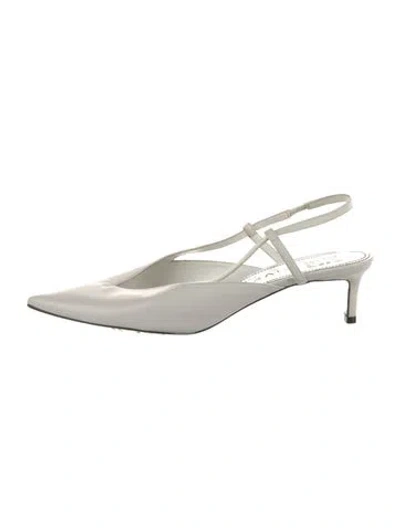 Pre-owned Givenchy Leather Slingback Pumps In White