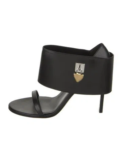 Pre-owned Givenchy Leather Slingback Sandals In Black