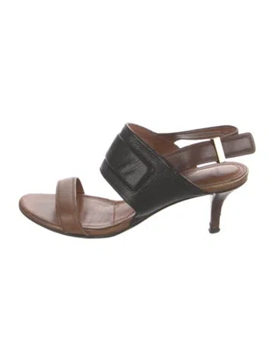 Pre-owned Givenchy Leather Slingback Sandals In Black