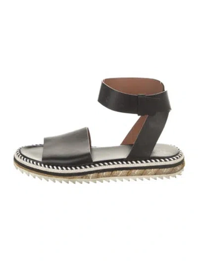 Pre-owned Givenchy Leather Slingback Sandals In Black