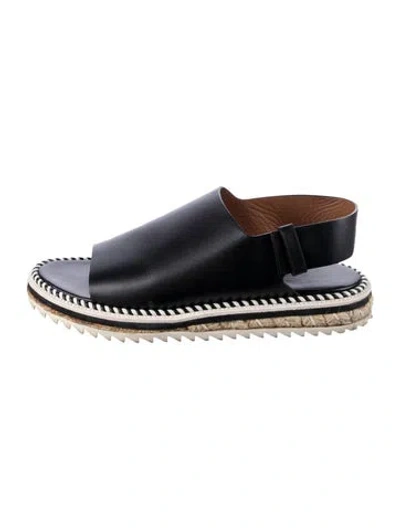 Pre-owned Givenchy Leather Slingback Sandals In Black
