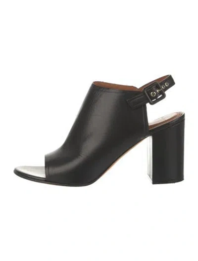 Pre-owned Givenchy Leather Slingback Sandals In Black