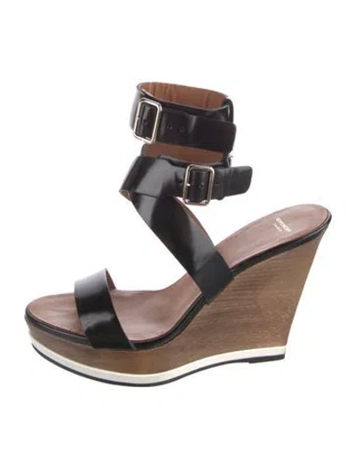 Pre-owned Givenchy Leather Slingback Sandals In Black