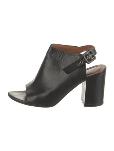 Pre-owned Givenchy Leather Slingback Sandals In Black