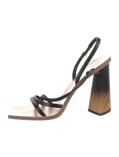Pre-owned Givenchy Leather Slingback Sandals In Black