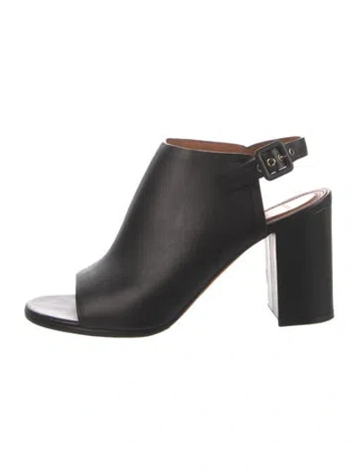 Pre-owned Givenchy Leather Slingback Sandals In Black