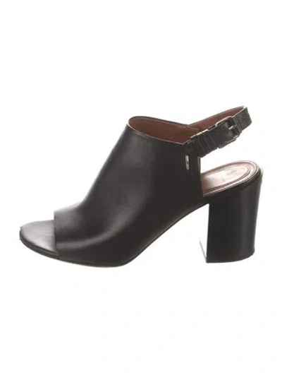 Pre-owned Givenchy Leather Slingback Sandals In Black