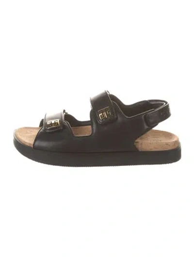 Pre-owned Givenchy Leather Slingback Sandals In Brown