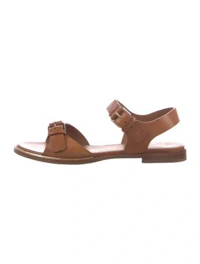 Pre-owned Givenchy Leather Slingback Sandals In Brown