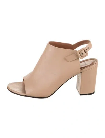 Pre-owned Givenchy Leather Slingback Sandals In Neutral