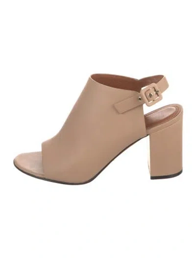 Pre-owned Givenchy Leather Slingback Sandals In Neutral