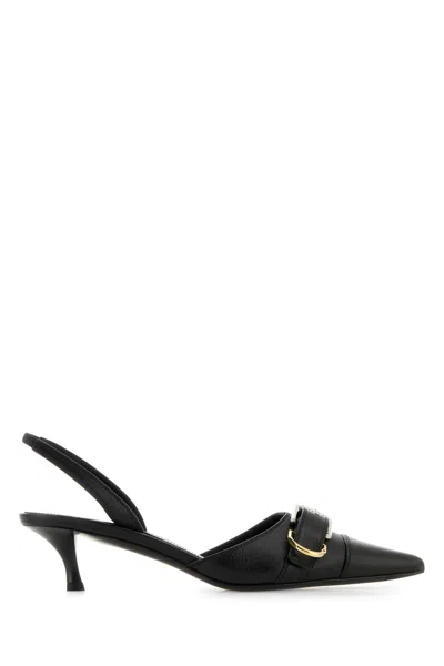 Givenchy Leather Slingback Slingback Heel In Black