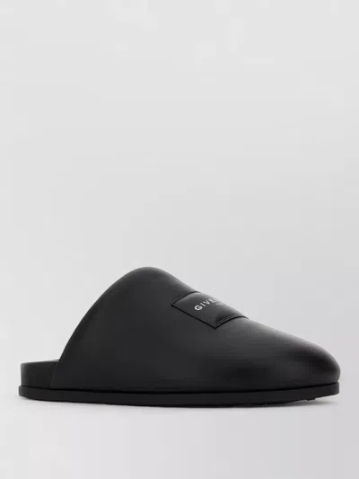 Givenchy Leather Slippers Featuring Flat Sole Design In Black