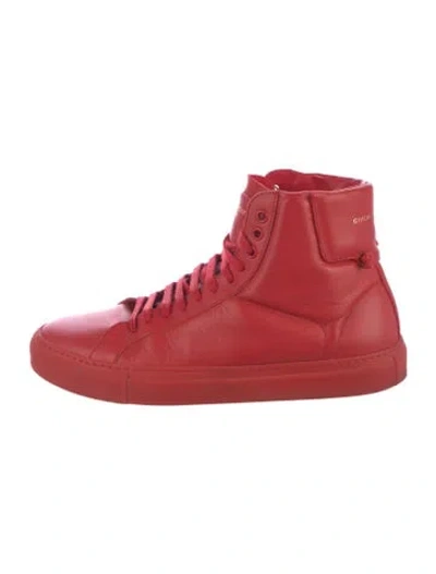 Pre-owned Givenchy Leather Sneakers In Red