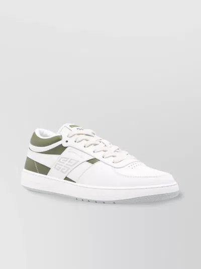 Givenchy Leather Sneakers With Rubber Sole And Panelled Design In White