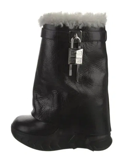 Pre-owned Givenchy Leather Snow Boots In Black