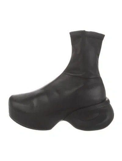 Pre-owned Givenchy Leather Sock Boots In Black