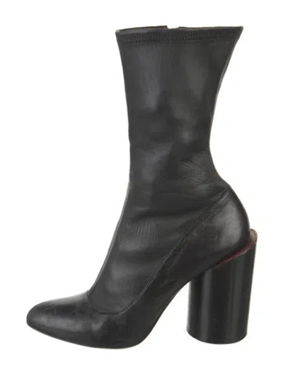 Pre-owned Givenchy Leather Sock Boots In Black